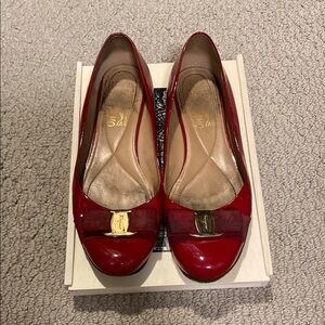 Salvatore Ferragamo Red Patent Leather Flats